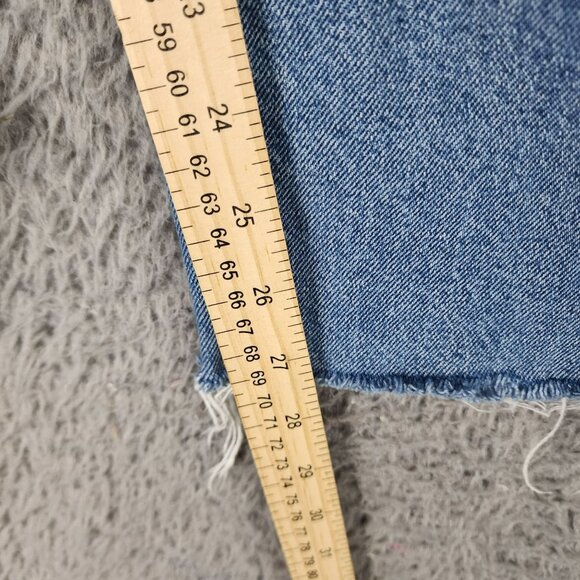 ASOS Jeans Womens 30 Blue 100% Cotton Cropped Frayed Hem Mid Rise - Picture 6 of 11